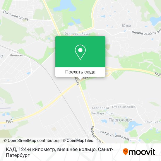 Карта КАД, 124-й километр, внешнее кольцо