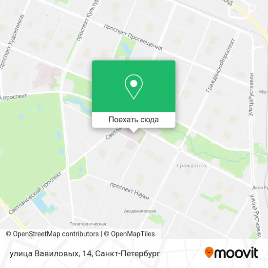 Карта улица Вавиловых, 14