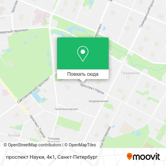 Карта проспект Науки, 4к1