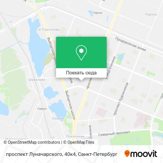 Карта проспект Луначарского, 40к4