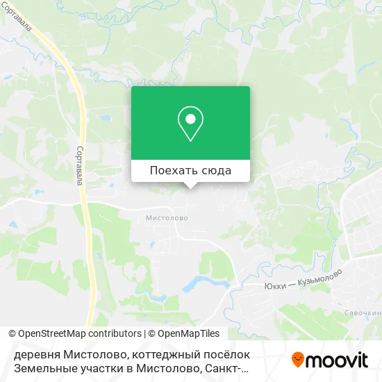 Карта деревня Мистолово, коттеджный посёлок Земельные участки в Мистолово