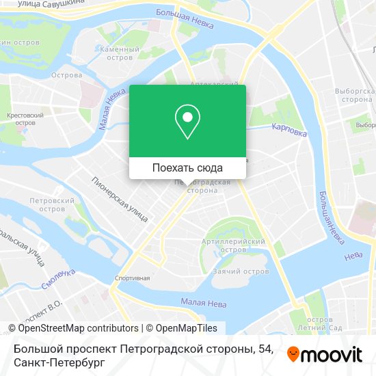 Карта Большой проспект Петроградской стороны, 54