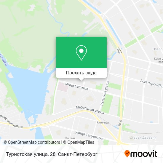 Карта Туристская улица, 28
