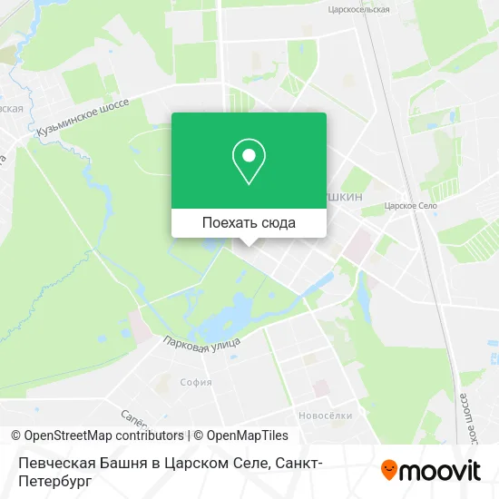 Карта Певческая Башня в Царском Селе