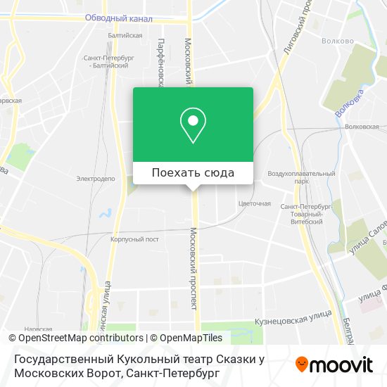Карта Государственный Кукольный театр Сказки у Московских Ворот