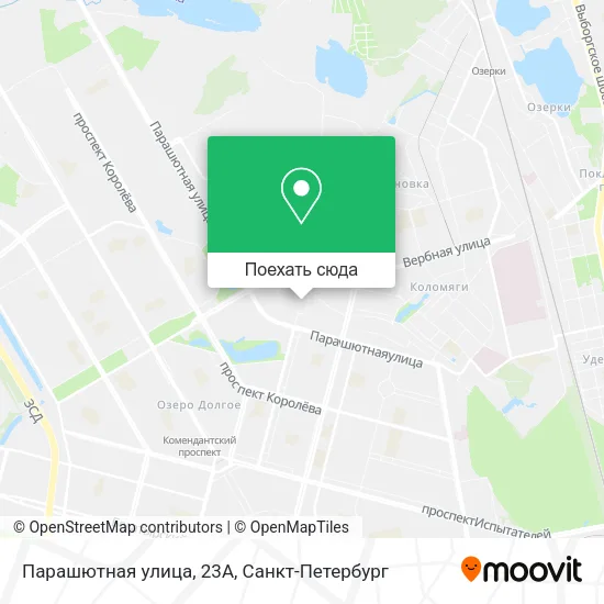 Карта Парашютная улица, 23А
