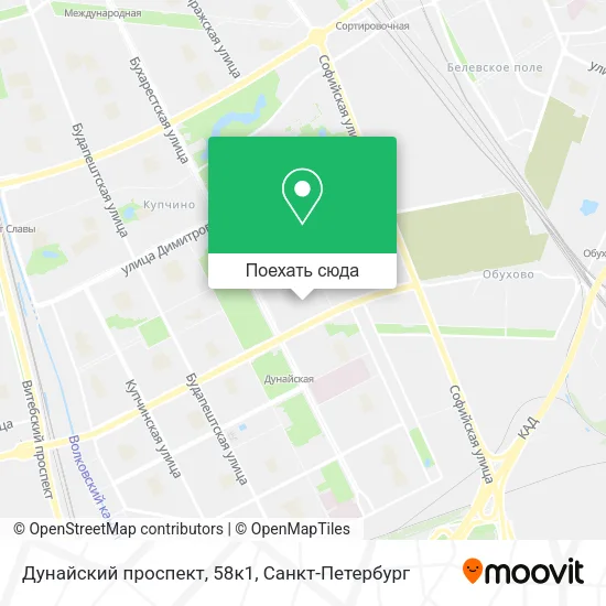 Карта Дунайский проспект, 58к1