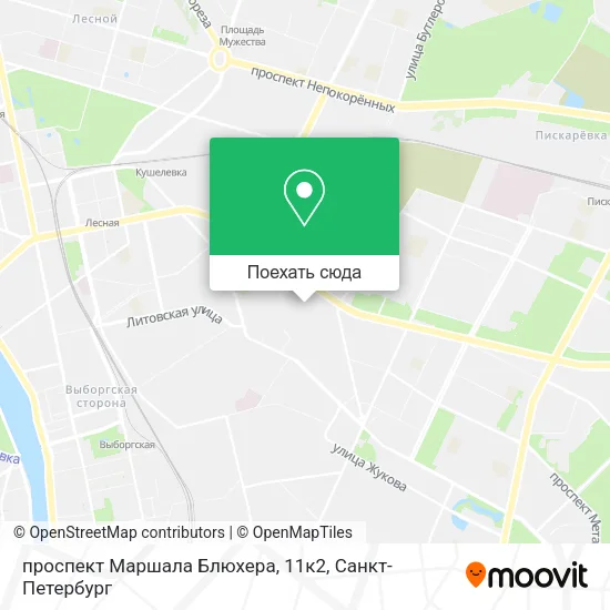 Карта проспект Маршала Блюхера, 11к2