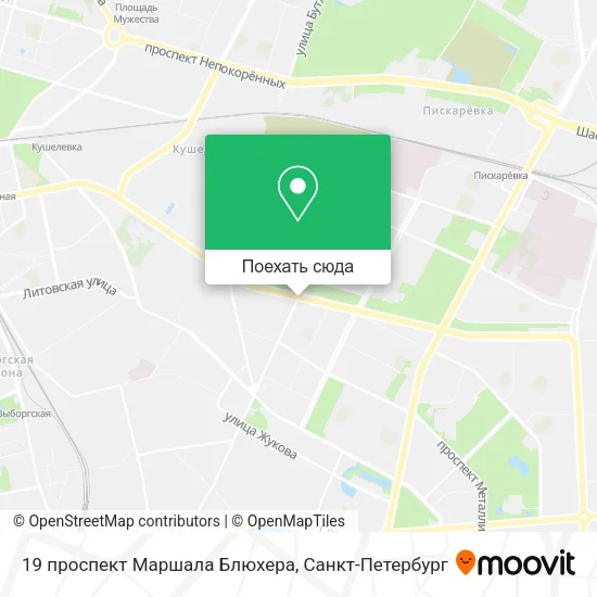 Карта 19 проспект Маршала Блюхера