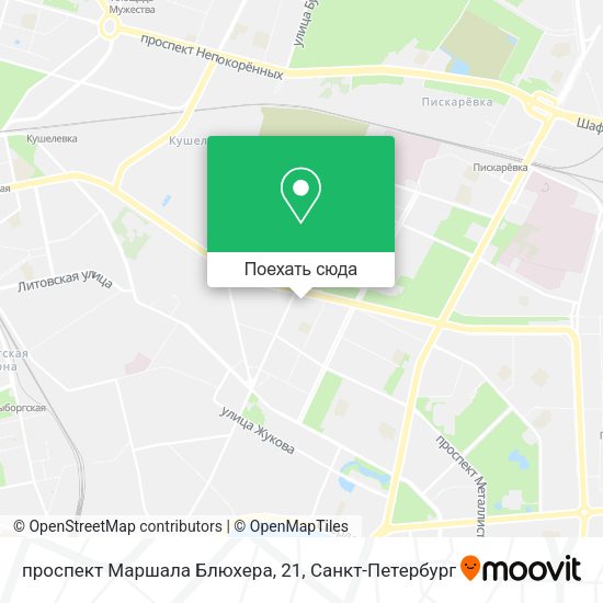 Карта проспект Маршала Блюхера, 21