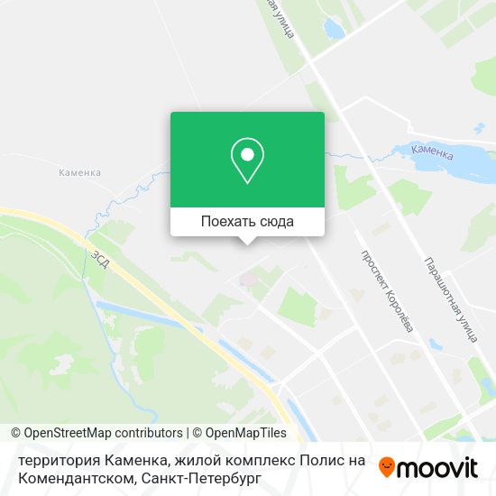 Карта территория Каменка, жилой комплекс Полис на Комендантском