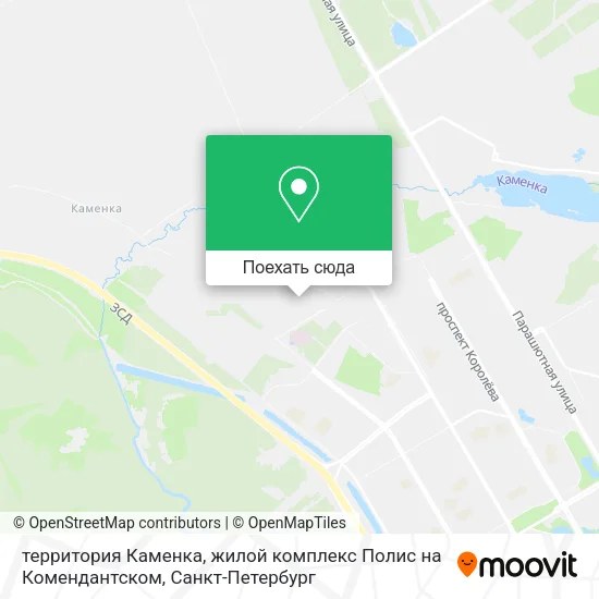 Карта территория Каменка, жилой комплекс Полис на Комендантском