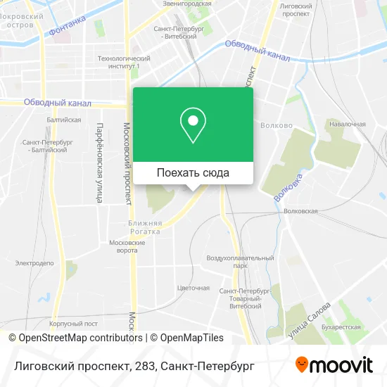 Карта Лиговский проспект, 283