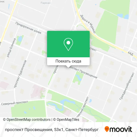Карта проспект Просвещения, 53к1