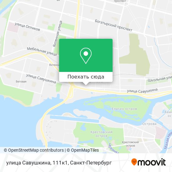 Карта улица Савушкина, 111к1