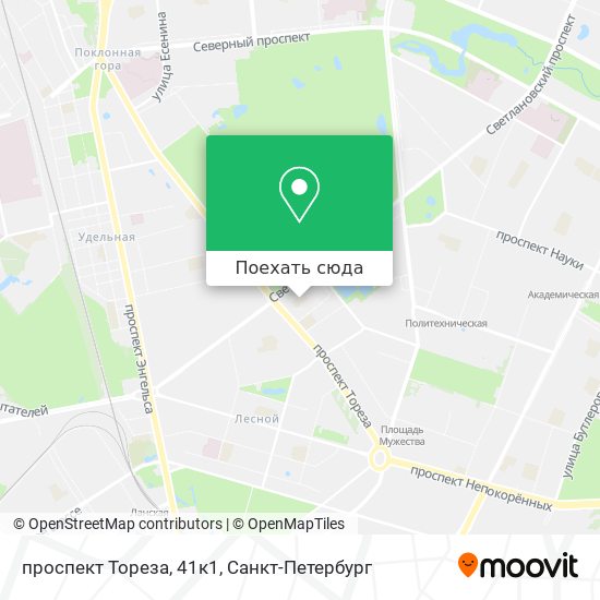 Карта проспект Тореза, 41к1