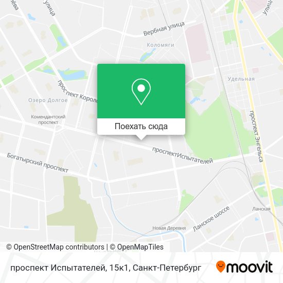 Карта проспект Испытателей, 15к1