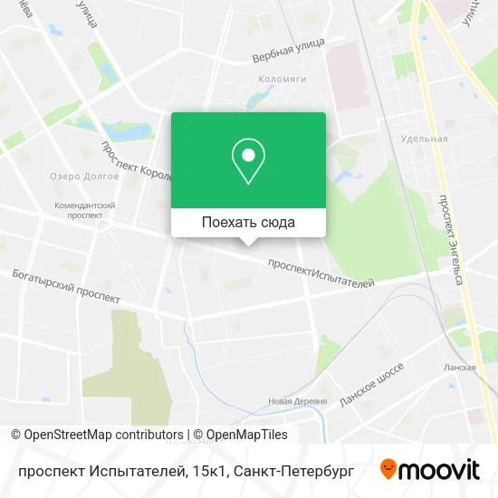 Карта проспект Испытателей, 15к1