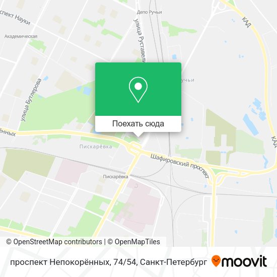 Карта проспект Непокорённых, 74/54