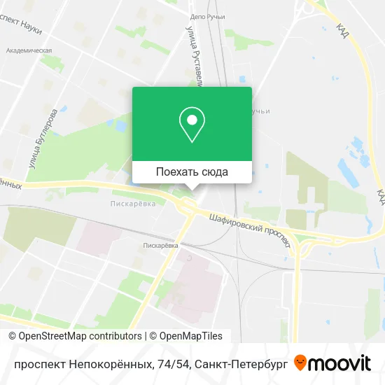 Карта проспект Непокорённых, 74/54
