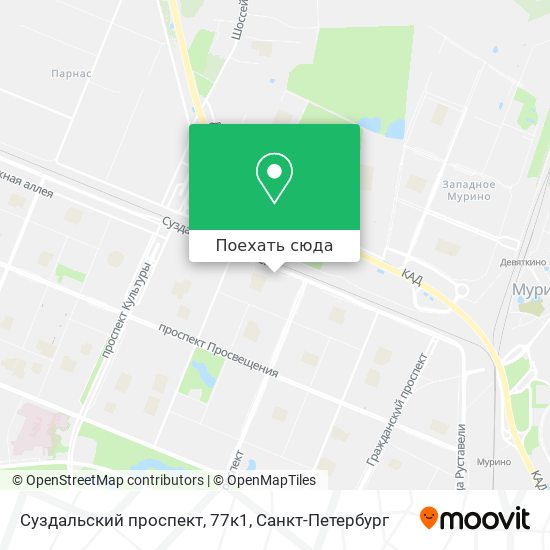 Карта Суздальский проспект, 77к1
