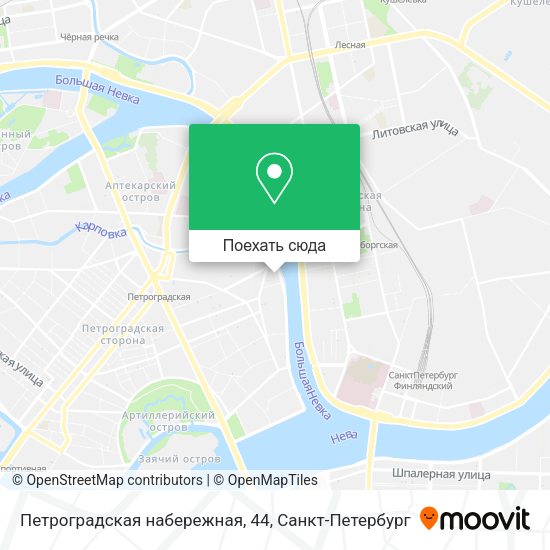 Карта Петроградская набережная, 44