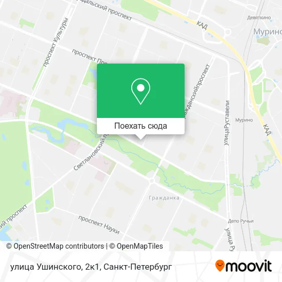 Карта улица Ушинского, 2к1