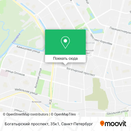 Карта Богатырский проспект, 35к1