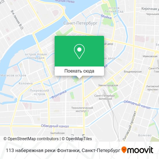 Карта 113 набережная реки Фонтанки