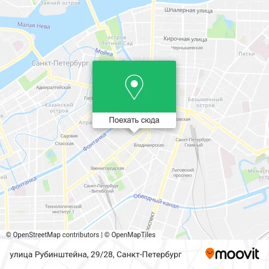 Карта улица Рубинштейна, 29/28