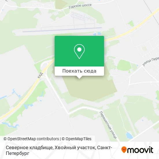 Карта Северное кладбище, Хвойный участок