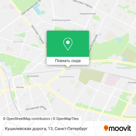 Карта Кушелевская дорога, 13