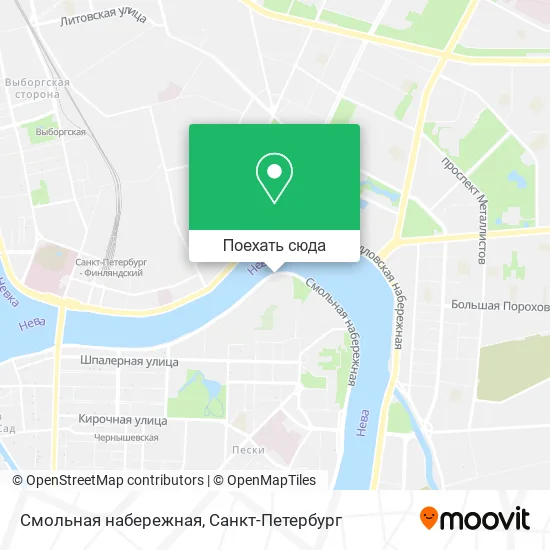 Карта Смольная набережная