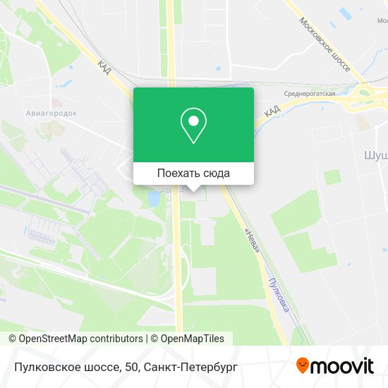 Карта Пулковское шоссе, 50