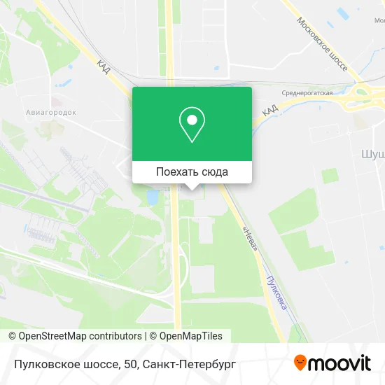 Карта Пулковское шоссе, 50