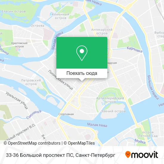 Карта 33-36 Большой проспект ПС