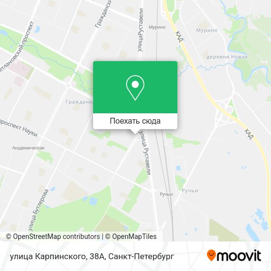 Карта улица Карпинского, 38А
