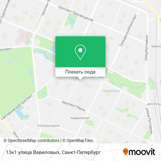 Карта 13к1 улица Вавиловых