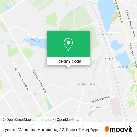Карта улица Маршала Новикова, 42