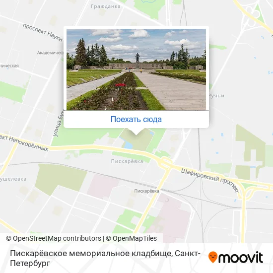 Карта Пискарёвское мемориальное кладбище