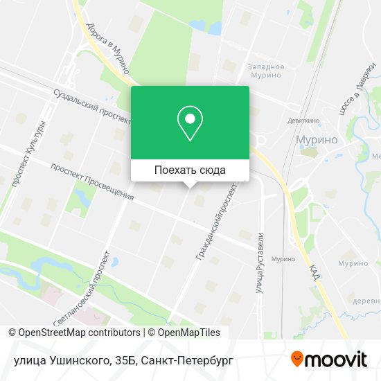 Карта улица Ушинского, 35Б