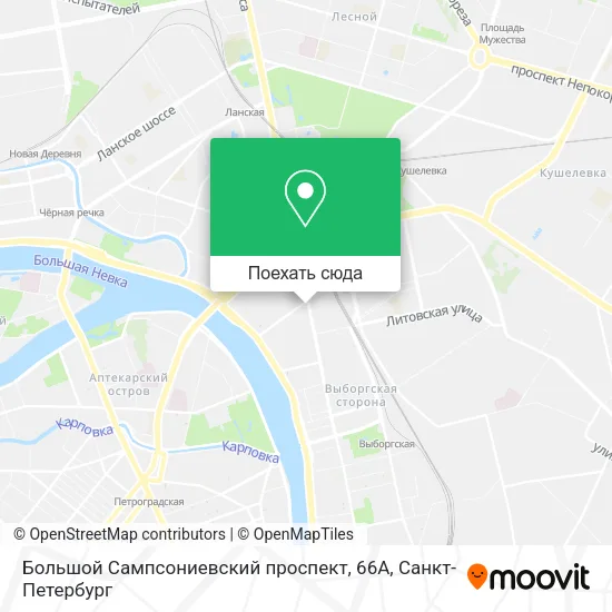Карта Большой Сампсониевский проспект, 66А