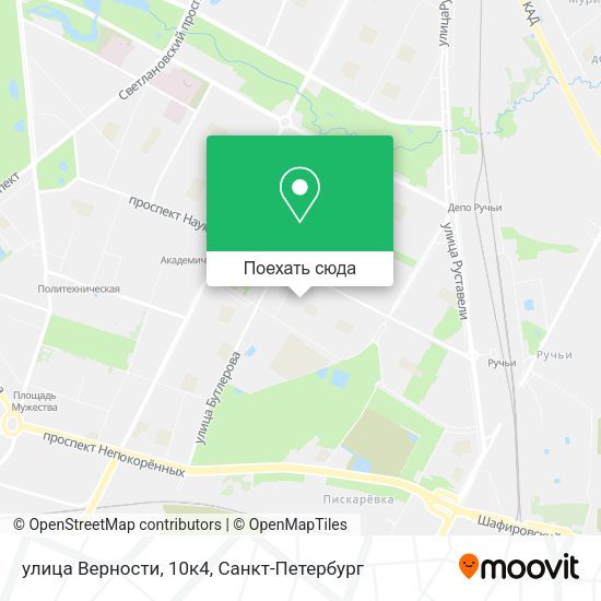 Карта улица Верности, 10к4
