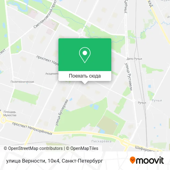 Карта улица Верности, 10к4