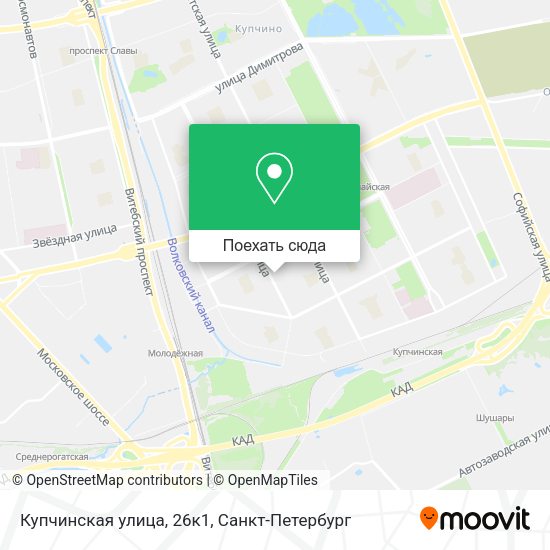 Карта Купчинская улица, 26к1