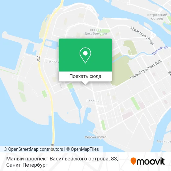 Карта Малый проспект Васильевского острова, 83