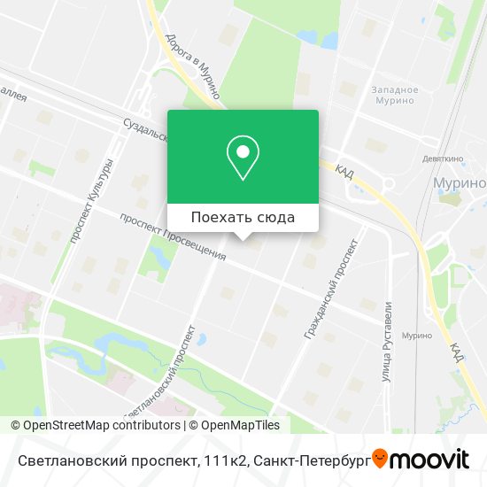 Карта Светлановский проспект, 111к2