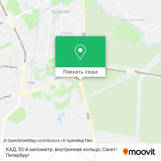 Карта КАД, 52-й километр, внутреннее кольцо