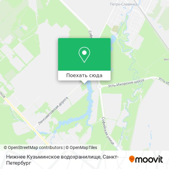 Карта Нижнее Кузьминское водохранилище