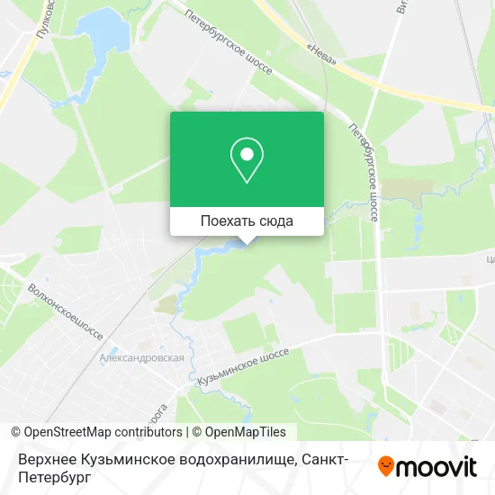 Карта Верхнее Кузьминское водохранилище